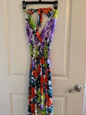 Floral Halter Maxi Dress in Multicolor